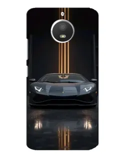 Чохол для Motorola MOTO E4 з картинкою «Lamborghini золоті лінії»