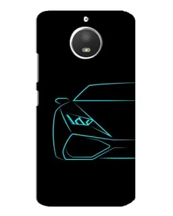 Чохол для Motorola MOTO E4 з картинкою «Блакитний силует Lamborghini»