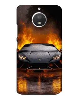 Чохол для Motorola MOTO E4 з картинкою «Lamborghini у вогні»