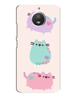 Чехол для Motorola MOTO E4 с картинкой «Pusheen трио»