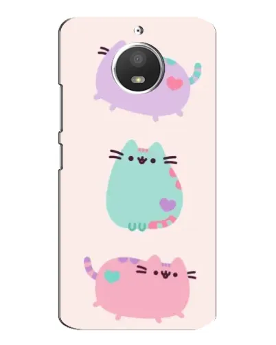 Чехол для Motorola MOTO E4 с картинкой «Pusheen трио»