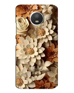 Чохол для Motorola MOTO E4 з картинкою «Бежевий флористичний декор»