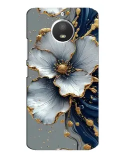 Чохол для Motorola MOTO E4 з картинкою «Біла квітка та золотий флюїд»