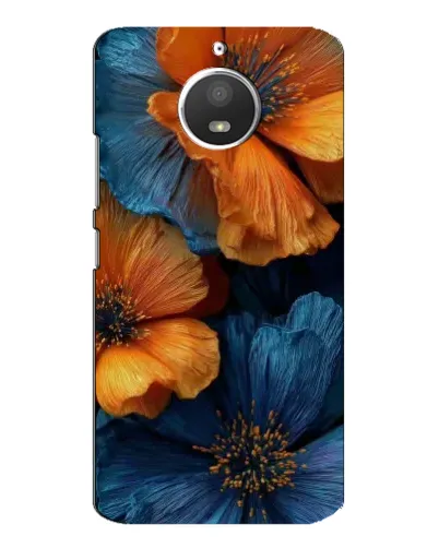 Чехол для Motorola MOTO E4 с картинкой «Яркая сине-оранжевая флора» Чехол для Motorola MOTO E4 с картинкой «Яркая сине-оранжевая флора»