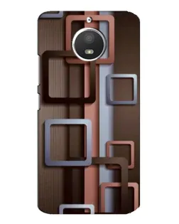 Чохол для Motorola MOTO E4 з картинкою «Коричневі об'ємні квадрати»