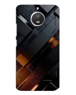 Чохол для Motorola MOTO E4 з картинкою «Чорні геометричні блоки»