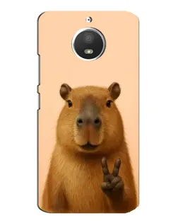 Чехол для Motorola MOTO E4 с картинкой «Капибара виктория»
