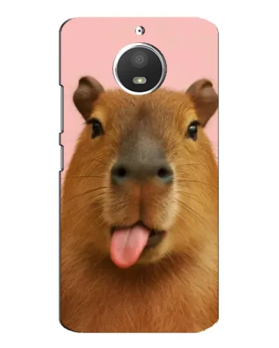 Чехол для Motorola MOTO E4 с картинкой «Капибара с языком»