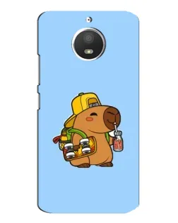 Чехол для Motorola MOTO E4 с картинкой «Капибара на скейте»