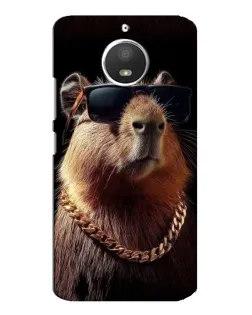 Чехол для Motorola MOTO E4 с картинкой «Капибара золотая цепь»