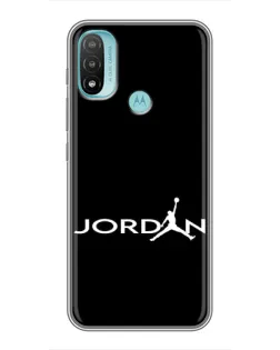 Чохол для Motorola MOTO E40 з картинкою «Jordan White Logo»