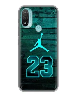 Чохол для Motorola MOTO E40 з картинкою «Jordan Cyan 23»