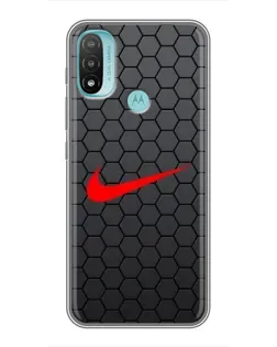 Чохол для Motorola MOTO E40 з картинкою «Nike — карбонова сітка»