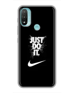 Чехол для Motorola MOTO E40 с картинкой «Текстовый принт Nike»