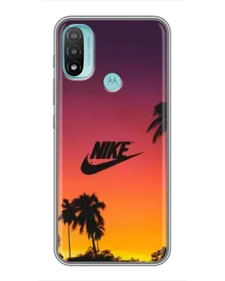 Чехол для Motorola MOTO E40 с картинкой «Nike на закате солнца»