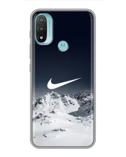 Чехол для Motorola MOTO E40 с картинкой «Nike — зимние горы»
