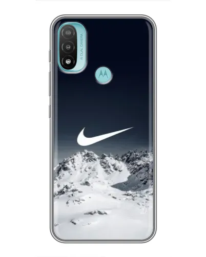 Чехол для Motorola MOTO E40 с картинкой «Nike — зимние горы» Чехол для Motorola MOTO E40 с картинкой «Nike — зимние горы»