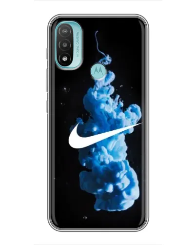 Чехол для Motorola MOTO E40 с картинкой «Nike и синий дым» Чехол для Motorola MOTO E40 с картинкой «Nike и синий дым»