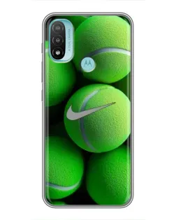 Чехол для Motorola MOTO E40 с картинкой «Теннисные мячи Найк»
