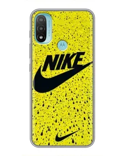 Чехол для Motorola MOTO E40 с картинкой «Желтый текстурный Nike»