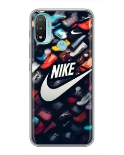 Чехол для Motorola MOTO E40 с картинкой «Коллекция кроссовок Nike»