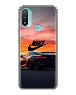 Чехол для Motorola MOTO E40 с картинкой «Nike и суперкар»