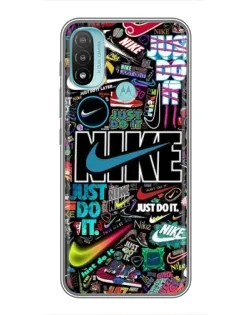 Чехол для Motorola MOTO E40 с картинкой «Яркий коллаж Nike»