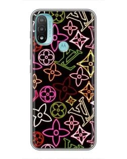 Чехол для Motorola MOTO E40 с картинкой «Неоновый микс Nike»