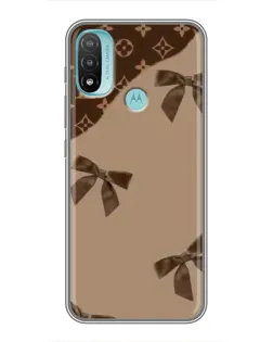 Чохол для Motorola MOTO E40 з картинкою «LV — кавовий атлас»