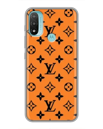 Чохол для Motorola MOTO E40 з картинкою «Помаранчевий стиль LV»