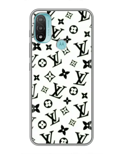 Чохол для Motorola MOTO E40 з картинкою «Монохромний хаос LV»