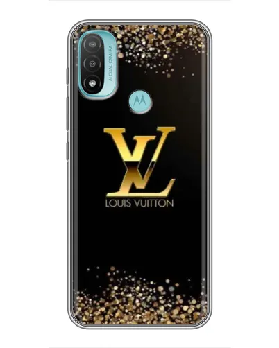 Чохол для Motorola MOTO E40 з картинкою «LV — золоті іскри»