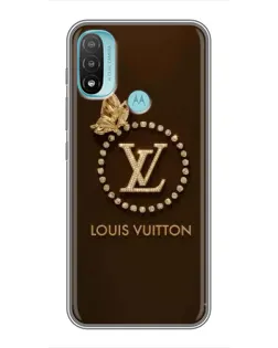 Чохол для Motorola MOTO E40 з картинкою «LV — золота печатка»