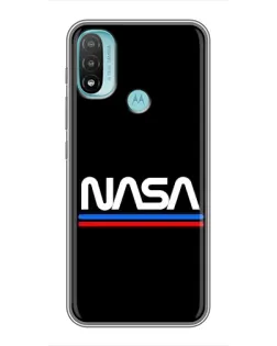 Чохол для Motorola MOTO E40 з картинкою «NASA — класика Red Blue»