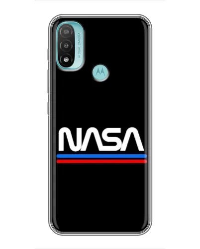 Чехол для Motorola MOTO E40 с картинкой «NASA — классика Red Blue» Чехол для Motorola MOTO E40 с картинкой «NASA — классика Red Blue»