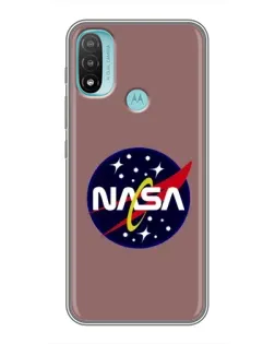 Чехол для Motorola MOTO E40 с картинкой «NASA — ретро космос»