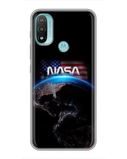 Чехол для Motorola MOTO E40 с картинкой «Земля из космоса NASA»