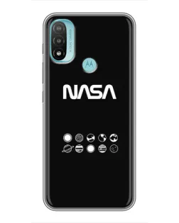 Чехол для Motorola MOTO E40 с картинкой «NASA — технический принт»