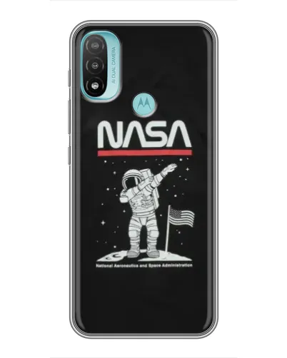 Чехол для Motorola MOTO E40 с картинкой «NASA — шагаем по Луне» Чехол для Motorola MOTO E40 с картинкой «NASA — шагаем по Луне»