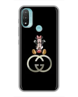 Чехол для Motorola MOTO E40 с картинкой «Минни Маус на лого»