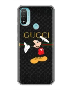 Чехол для Motorola MOTO E40 с картинкой «Микки Маус Gucci»