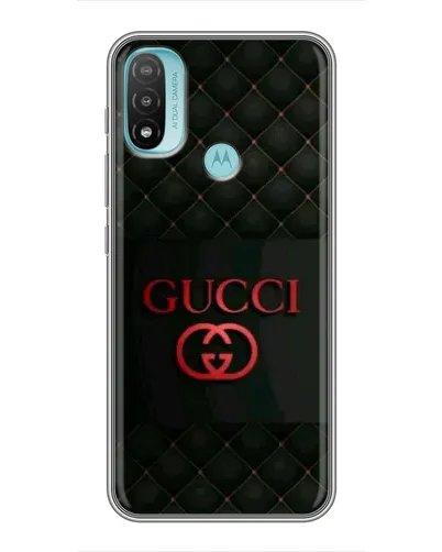 Чехол для Motorola MOTO E40 с картинкой «Gucci — стеганый черный»