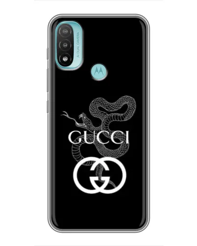 Чехол для Motorola MOTO E40 с картинкой «Gucci — серебряная змея»