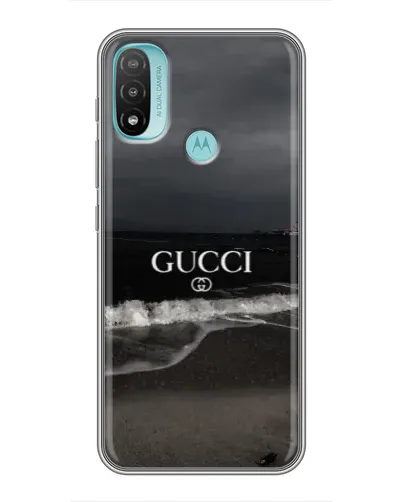 Чехол для Motorola MOTO E40 с картинкой «Gucci — морской прибой»