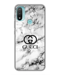 Чехол для Motorola MOTO E40 с картинкой «Gucci — мраморный шик»