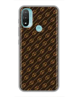 Чехол для Motorola MOTO E40 с картинкой «Gucci — золотые диагонали»