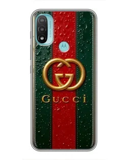 Чохол для Motorola MOTO E40 з картинкою «Gucci — фірмова смуга та золото» Чохол для Motorola MOTO E40 з картинкою «Gucci — фірмова смуга та золото»
