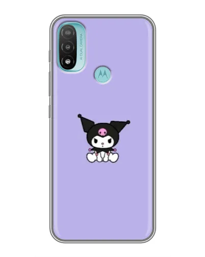 Чехол для Motorola MOTO E40 с картинкой «Kuromi — фиолетовый минимализм»