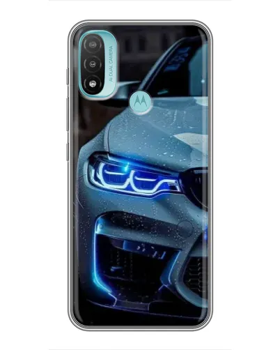 Чехол для Motorola MOTO E40 с картинкой «Взгляд BMW с синими фарами» Чехол для Motorola MOTO E40 с картинкой «Взгляд BMW с синими фарами»