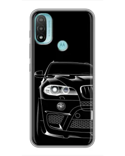 Чехол для Motorola MOTO E40 с картинкой «Темный силуэт BMW»